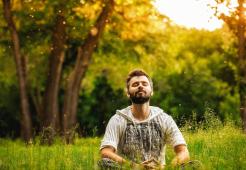 a man is meditating 
