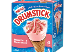 DRUMSTICK Strawberry Cheesecake Frozen Desert Cones, Multipack, 4 x 130 ml.