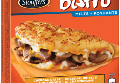 STOUFFER'S BISTRO Melts Cheddar Steak & Mushroom, 170 grams.